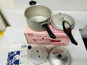 ◇RIKEN 圧力鍋 NS-400 スライド式 片手鍋 日軽プロダクツ 4l 6合炊 美品◇