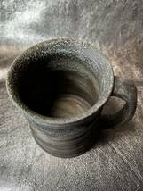 備前焼の大きめの陶器カップ。　　コーヒー、紅茶、その他の飲み物がたっぷり入ります。_画像5