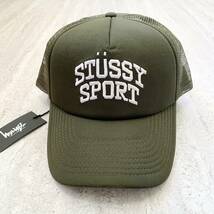 海外限定 STUSSY トラッカー メッシュ スナップバックキャップ カーキ_画像1