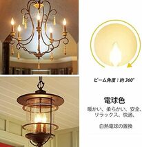 サイズ: E12口金_電球色 シャンデリア電球 E12口金 60W形相当 電球色 LED電球 6W LEDフィラメント電球 27_画像5