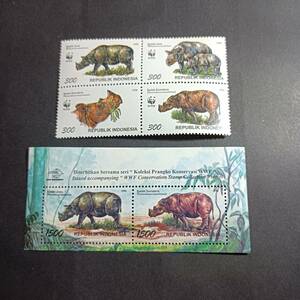 ★ インドネシア　未使用 切手　1996年 4種6枚完 ★親子サイに若干の汚れも…