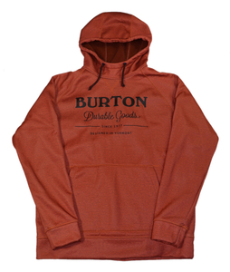 バートン BURTON 裏起毛 プリント ロゴ パーカー サイズL レッド系 古着 スノーボード 裏フリース メンズ トップス