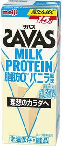 明治SAVAS ザバス ミルクプロテイン脂肪0　バニラ風味200ml×24本入