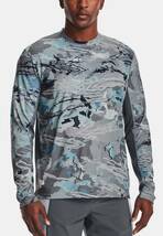 【既決USA】アンダーアーマー★UNDER ARMOUR@完売胸元&背中&袖【UA】ロゴ入長袖【UA Iso-Chill Shorebreak UPF50 Camo Tee】HYDRO迷彩柄@XL_画像2