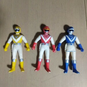 まとめ　当時物／超獣戦隊ライブマン　3体　1988年製　バンダイ　まとめ売り　ソフビ　フィギュア　人形