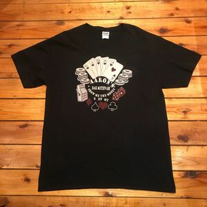 カジノ　トランプ　Tシャツ プリントTシャツ　古着　ブラック　Lサイズ JERZEES