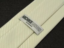【フォーマル】 AA 093 ミチコロンドン MICHIKO LONDON ネクタイ 日本製 クリームホワイト レップストライプ_画像3