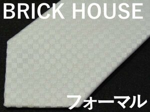 【フォーマル】 AA 092 ブリックハウス BRICK HOUSE ネクタイ 白系 光沢 スクエア柄 マイクロパターン ジャガード 白天然石ネクタイピン