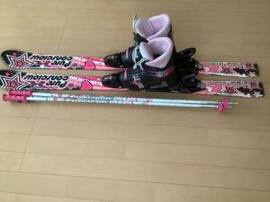 送料無料女子中古スキー4点セット板120cmブーツ22cm
