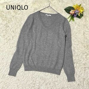 UNIQLO ユニクロ　【カシミヤ100% 】　ニット　長袖　Vネック　S