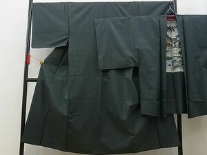 平和屋野田店■男性　本場大島紬　アンサンブル　格子柄　逸品　n-gh4345