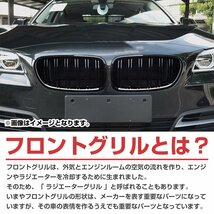 【新品即納】 BMW 5シリーズ F10 F11 F18 2010-2017年 Mスポーツ M5 ルック キドニー ダブルフィン グリル グロス ブラック 艶あり黒 ABS製_画像3