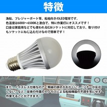 LEDノイズレス電球 6W 無極性 24V専用 口金 E26 12V/24V ホワイト発光 船舶 航海灯 室内灯 防水 6000k-6500k_画像2