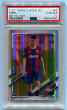 2020 Topps Chrome UEFA Pedri 61 Refractor RC ペドリ PSA 10_画像1