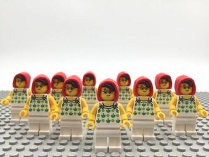SS11　レゴ　ミニフィグ　赤フード・そばかす・赤めがね　10個セット　新品未使用　LEGO社純正品