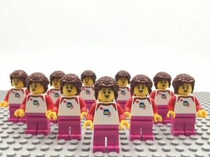 SS6　レゴ　ミニフィグ　そばかす顔・ロングまとめ髪　10個セット　新品未使用　LEGO社純正品