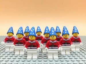 U13　レゴ　ミニフィグ　星柄とんがり帽子・サンタ服　10個セット　新品未使用　LEGO社純正品