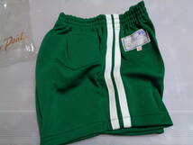M 　緑×白　training pants　短パン　ショートパンツ　体操着　体操服　昭和レトロ　未使用_画像3