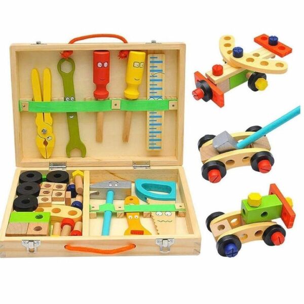 子供ツールキット 36ピース モンテッソリー 木のおもちゃ 知育玩具
