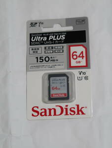 サンディスク SanDisk Ultra Plus SDXCカード 64GB 150MB/s UHS1 V10 カメラ　SDカード