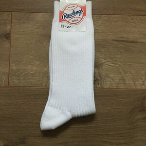 ローリングスソックス ホワイト 新品保管品　Rawlings USA ２５〜２７