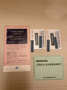 JR西日本旅客鉄道株式会社 株主優待券 株主優待鉄道割引券 2枚＋京都鉄道博物館入館割引券など 1冊 有効期限はどちらも6月30日