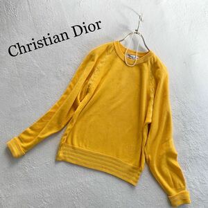 3点送料無料☆Christian Dior　クリスチャンディオール　ロゴ刺繍　CD　綺麗色　ニット　セーター　Sクルーネック ビンテージ　VINTAGE