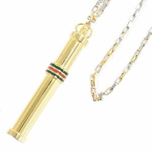 本物 グッチ GUCCI シェリーライン パフュームボトル アトマイザーボトル ネックレス ペンダント GP ゴールド メッキ