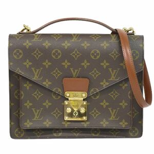 本物 ルイヴィトン LOUIS VUITTON LV モンソー モノグラム 2WAY ショルダーバッグ ハンドバッグ ポシェット ブラウン M51185