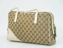 本物 グッチ GUCCI GGキャンバス ショルダーバッグ ハンドバッグ ボストンバッグ ベージュ ホワイト 169971_画像2