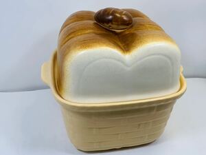 竹政製陶有限会社　パン焼器 ブレッドメーカー　Mサイズ (１斤用) 耐熱陶器　焼き型 保存容器　竹泉窯 