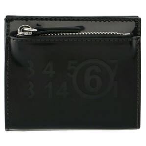 新品 MM6 メゾンマルジェラ 二つ折り財布 ブラック ユニセックス 小銭入れ付の画像2