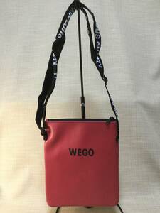 ミニショルダーバッグ レッド(赤) 【WEGO/ウィゴー】 ★付録★ サイドポケット ロゴテープ かばん,鞄,ポシェット