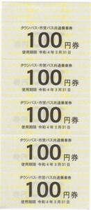 【福岡県】北九州市営・芦屋町タウンバス共通乗車券500円分