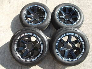 ●即決●新品 マッドクロス ブラック＆ポリッシュ 7.5J-17＆215/60R17 4本 ハイエース レジアスエース グランビア キャラバン ホーミー 他