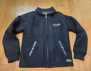 即決 ルード系 【 CLUCT WORKS /クラクト ワークス 】 ウール ファラオジャケット スタジャン 高級wool 黒 L 襟元と袖口リブ メルトン