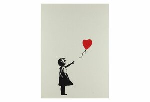 [URA]バンクシー(Banksy)「風船と少女」/ポスター/10-1-108　(検索)骨董/アート/ストリートアート/グラフィティー/絵画/インテリア