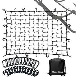 カーゴネット 90×120cm 車用 伸縮性ゴム ルーフネット ラゲッジネット 荷物落下防止 天井 ルーフキャリア ツーリング ルーフラック トラン
