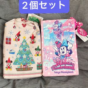 【新品】ポータブルクッション2個セット ミニーのファンダーランド クリスマス ディズニー