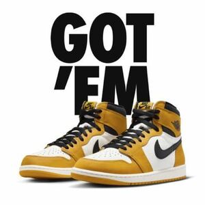 【新品・国内正規】26.5cm Nike Air Jordan 1 Retro High OG Yellow Ochre ナイキ イエローオークル　　黒タグ us8.5 ジョーダン レトロ 