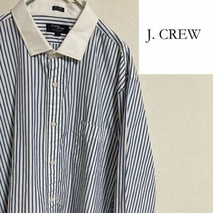 J.CREW 長袖　クレリック　ストライプ　ドレスシャツ　XL ジェイクルー　