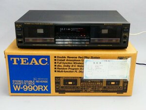 q645 TEAC ティアック ダブルカセットデッキ W-990RX 音出し確認済 片側ジャンク 元箱