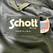 1円〜 激シブ Schott N.Y.C. ショット レザージャケット 革ジャン ブラック MADE IN USA サイズUS42 ヴィンテージ ライダース アメリカ製_画像7