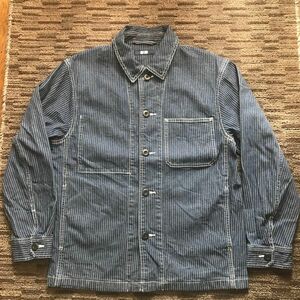 ユニクロ　デニムワークジャケット（ストライプ）size S　廃盤希少美品！！UNIQLO