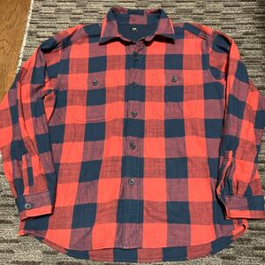 ユニクロ　フランネルシャツ　ブロックチェック赤　size S UNIQLO ネルシャツバッファローチェックNO② 廃盤希少品！！