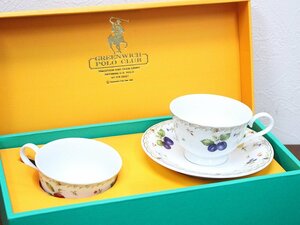 POLO CULB ペア カップ＆ソーサー ティーカップ コーヒーカップ フルーツ柄 洋食器 茶器 1020095