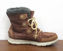 SOREL/ソレル EXPLORER JOAN エクスプローラー ジョアン ブーツ ブラウン 24cm ショート 冬靴 ムートン レディース 2006016_画像5