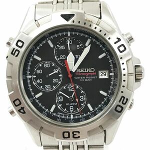 SEIKO セイコー 腕時計 7T32-7G50 クオーツ アナログ ブラック シルバー レッド ステンレス クロノグラフ カレンダー おしゃれ 格好良い