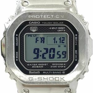 CASIO カシオ G-SHOCK ジーショック マルチバンド6 Bluetooth 腕時計 GMW-B5000D-1 電波ソーラー デジタル スクエア シルバー 動作確認済み