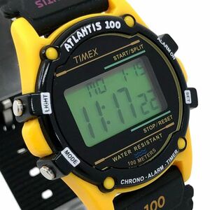 美品 TIMEX タイメックス ATLANTIS 100 アトランティス TW2U31200 腕時計 クオーツ デジタル ラウンド イエロー コレクション 箱付 動作OK